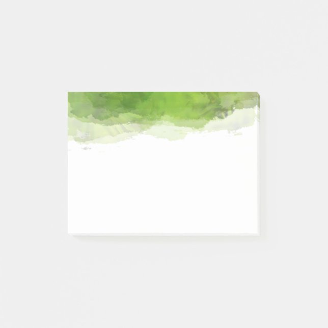 Green Watercolor Post-it Notes (Front)