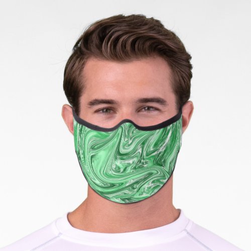 Green watercolor premium face mask