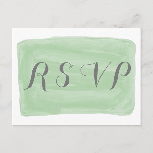 Green Watercolor Response Postcard