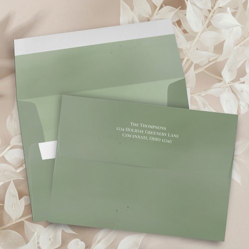 Green Watercolor Return Address Classic Envelope