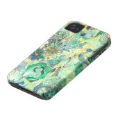 Green Watercolor Sketched Blooms iPhone Case (Bottom)