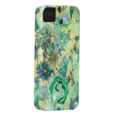 Green Watercolor Sketched Blooms iPhone Case (Back/Right)