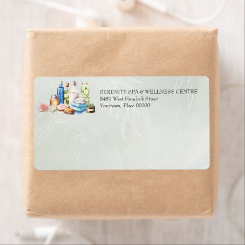 Green Watercolor Spa and Wellness Shipping Label