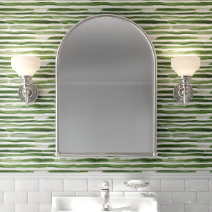 Green Watercolor Stripe Modern Wallpaper