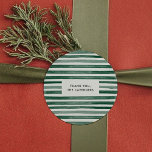 Green Watercolor Stripes Classic Round Sticker<br><div class="desc">Top of your mailing or party with these festive stickers featuring green watercolor stripes. Personalize with your own name or message.</div>