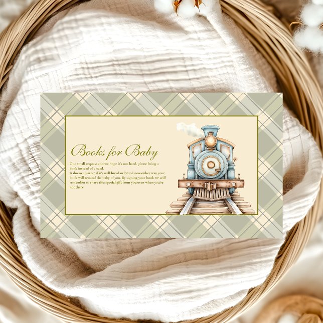 Green Watercolor Train Books for Baby  Enclosure Card (Creator Uploaded)