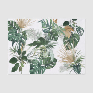 Green Watercolor Tropical Leaves Throw Pillow Tis Tissue Paper