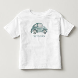 Green Watercolor Vintage Retro Buggy Bug Car Toddler T-shirt