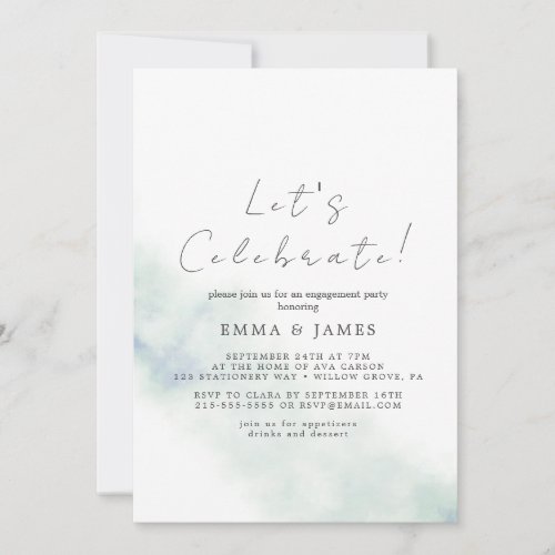 Green Watercolor Wash Party 