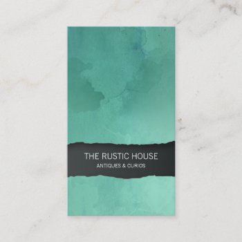 Green Watercolor Wash Retail Trade Business Card by businesscardsstore at Zazzle