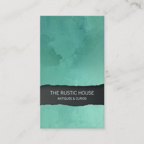 Green Watercolor Wash Retail Trade Business Card