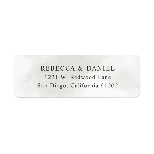 Green Watercolor Wash Return Address Label - Designed to coordinate with our Enchanting Greenery wedding collection, this simple & customizable return address label features a light green watercolor wash with dark gray text.