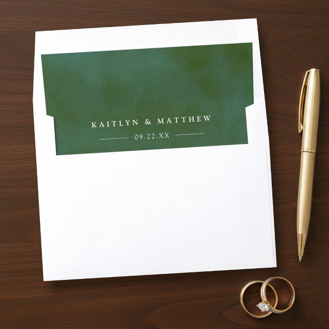 Green Watercolor Wedding Envelope Liner (Creator Uploaded)