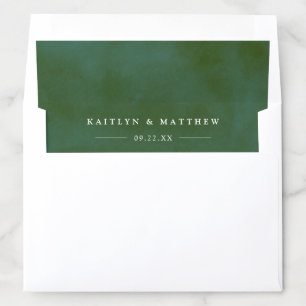 Green Watercolor Wedding Envelope Liner