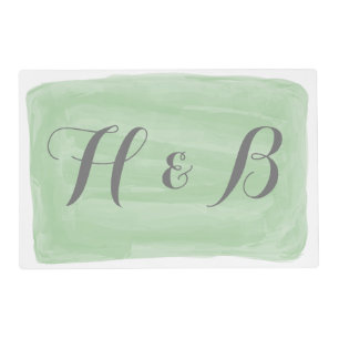 Green Watercolor Wedding Placemat