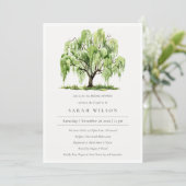 Green Watercolor Willow Tree Bridal Shower Invite (Standing Front)