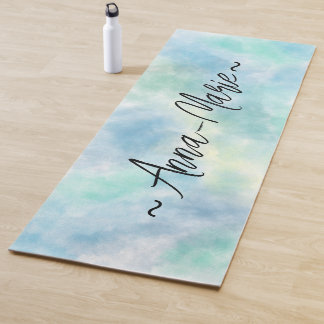 Green watercolor  yoga mat