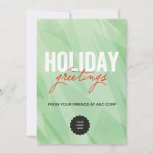 Green Watercolors Flat Holiday Card