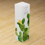 GREEN WATERCOLOUR DESERT CACTUS FLOWER MONOGRAM WINE GIFT BOX<br><div class="desc">If you need any further customisation or any other matching items,  please feel free to contact me at yellowfebstudio@gmail.com</div>