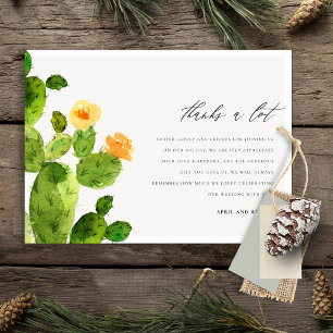 GREEN WATERCOLOUR DESERT CACTUS FLOWER  THANK YOU