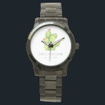 GREEN WATERCOLOUR DESERT CACTUS SAVE THE DATE GIFT WATCH<br><div class="desc">If you need any further customisation or any other matching items,  please feel free to contact me at info@yellowfebstudio.com</div>