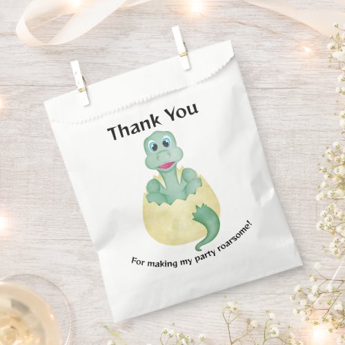 Green Watercolour Dinosaur Birthday Baby Shower Favor Bag