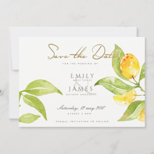 GREEN WATERCOLOUR FOLIAGE OLIVE SAVE THE DATE