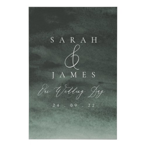 Green Watercolour Wedding Welcome Sign