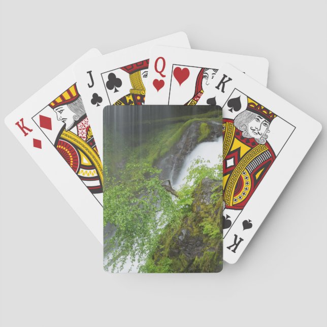 Green Waterfall Scenic Poker Cards (Back)