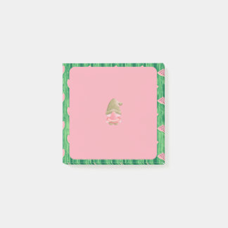 Green Watermelon Gnome Post-it Notes