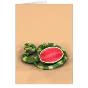 Green Watermelon Snake Cards