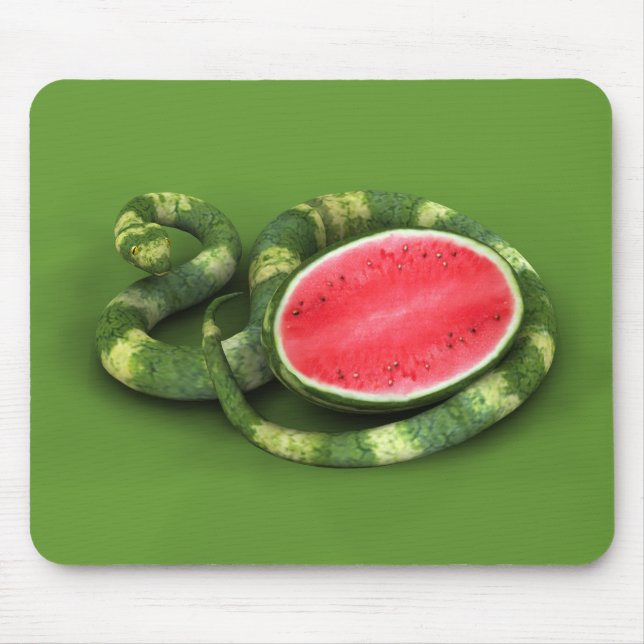 Green Watermelon Snake Mouse Pad (Front)
