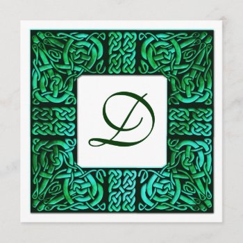 Green Waters Celtic Monogram Wedding Invitation by CelticDreams at Zazzle