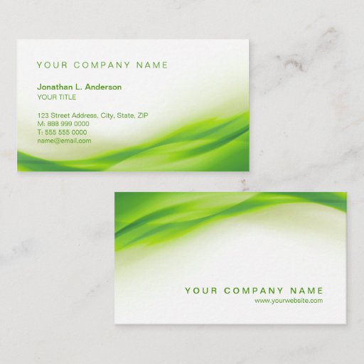 Customizable Green Wave business card