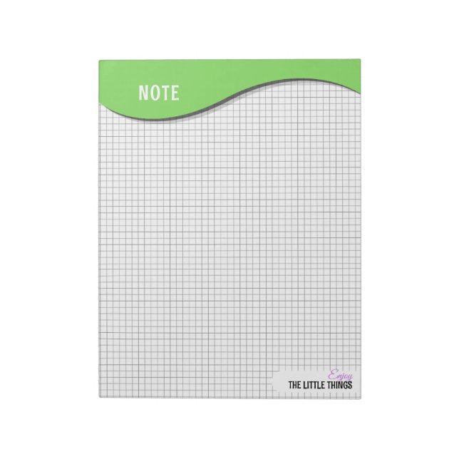 Green Wave "Enjoy Little Things" Grid Dot Notes  (Rotated)