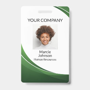 Green Wave Style Photo Badge