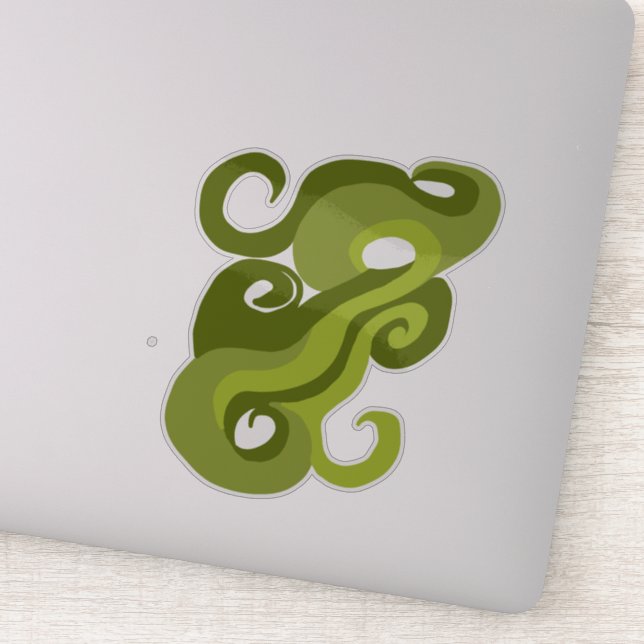 Green Wave Swirl by © Cathy Thompson Sticker (Detail)