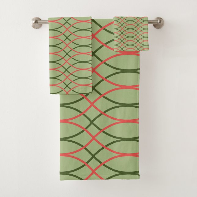 Green Waves  Bath Towel Set (Insitu)