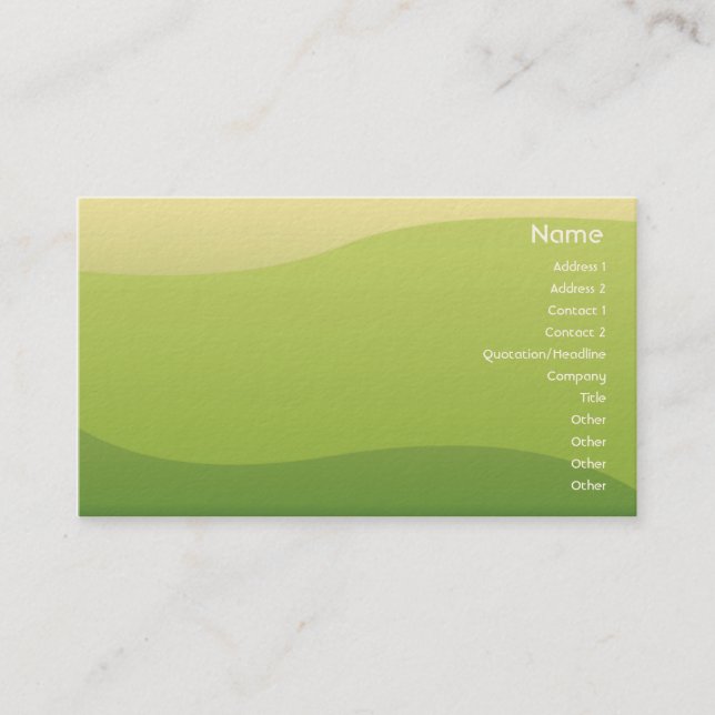 Green Waves - Business Business Card (Front)