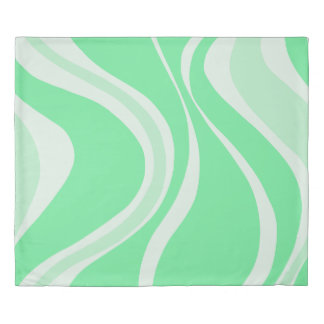 Green Waves Duvet Cover