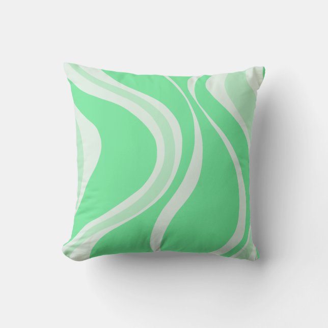 Green Waves Pillow (Front)