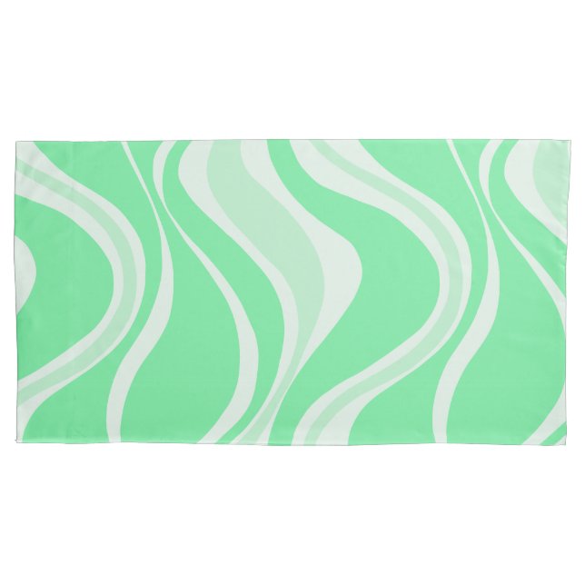 Green Waves Pillowcase (Front-Left)