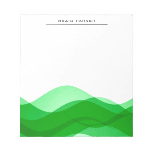 Green Waves Professional Plain Simple Minimalist Notepad