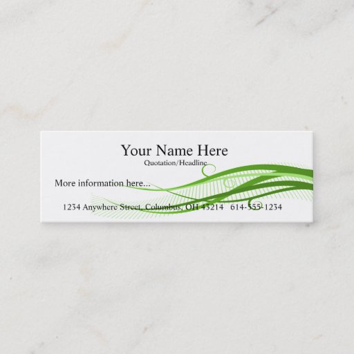 Customizable Green Waves Profile Cards Business Cards