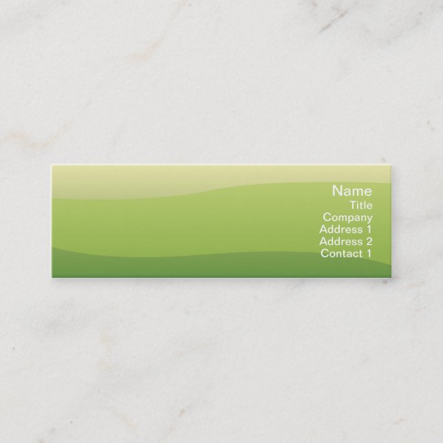 Green Waves - Skinny Mini Business Card (Front)