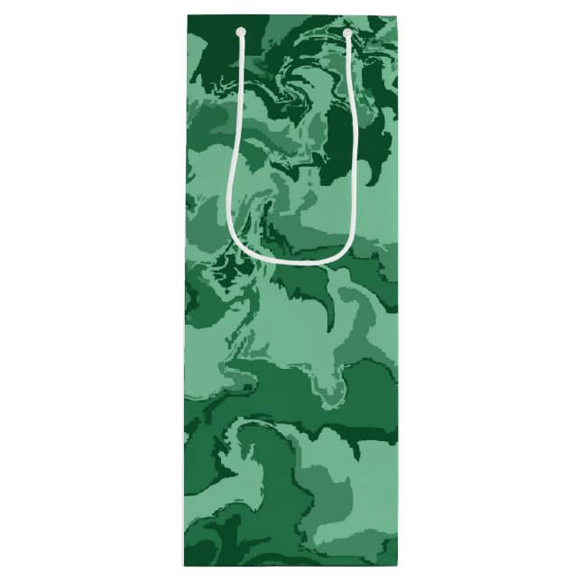 Green Waves Wine Gift Bag (Front)