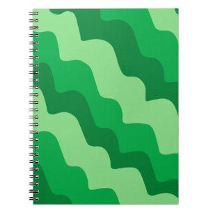 Green wavy ocean waves gradient notebook