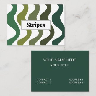 Green Wavy Stripes Business Card