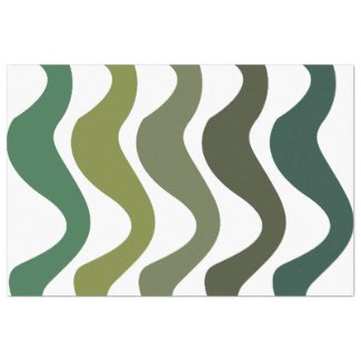Green Wavy Stripes Tissue Paper
