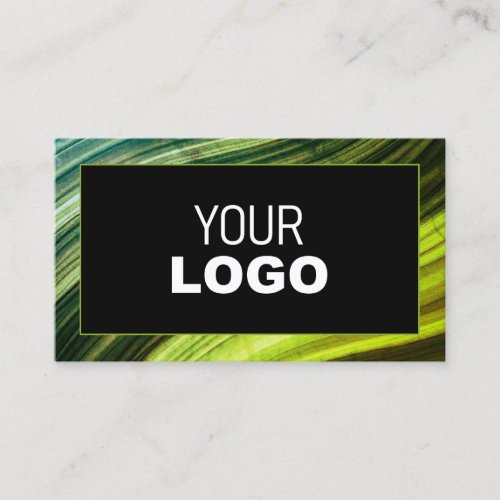 Green Wavy Wooden Wood Style Frame Logo Template Business Card
